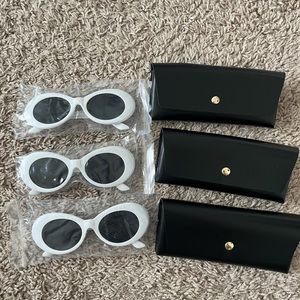 White Oval Sunglasses